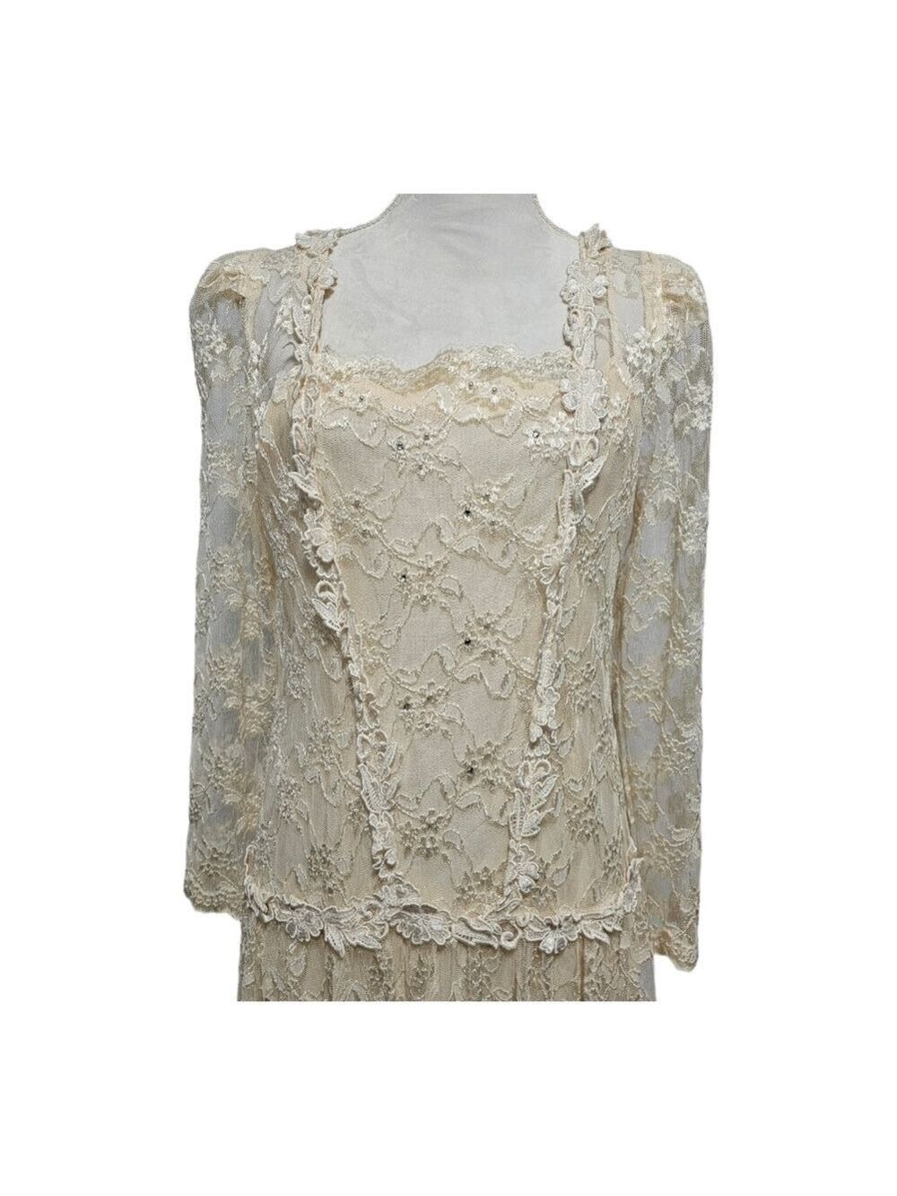 Vintage Victorian Wedding Dress READ Floral Lace Theater Cottage Bohemian - Picture 11 of 12